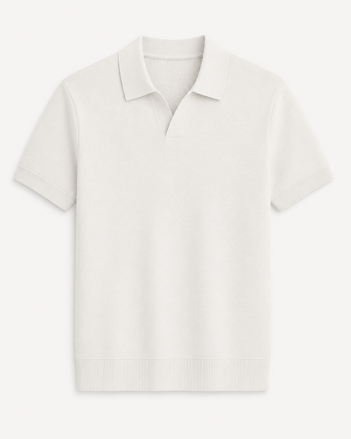 Textured Knit Polo Shirt