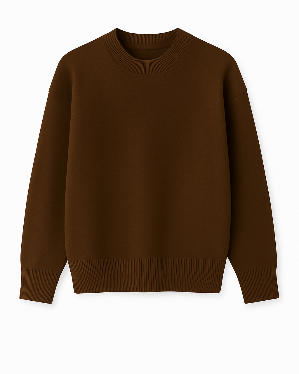Relaxed Fit Rib Knit Crewneck Sweater