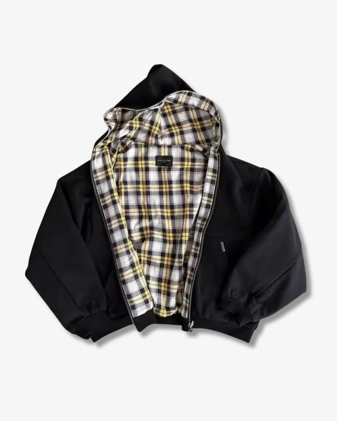 Plaid Lined Zip Hoodie