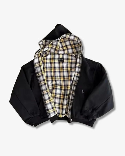 Plaid Lined Zip Hoodie