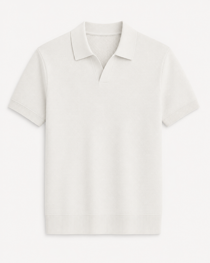 Textured Knit Polo Shirt