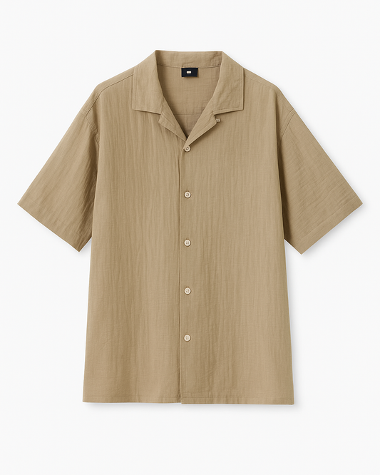 Relaxed Fit Camp Collar Shirt