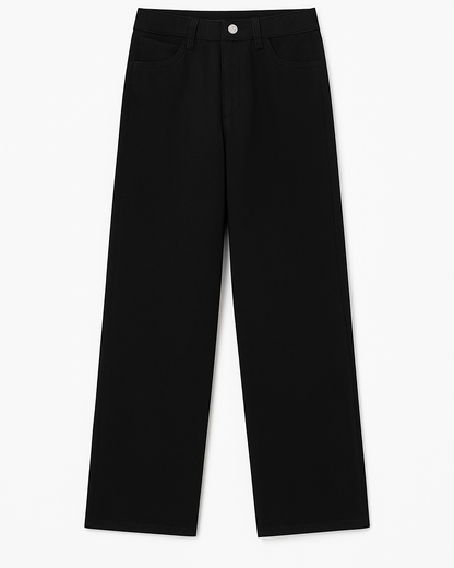 Straight Leg Washed Denim Jeans