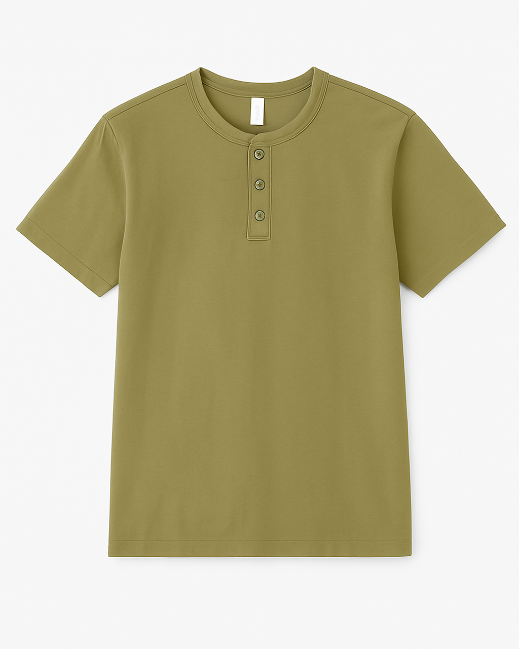 Relaxed Fit Linen Band Collar Shirt