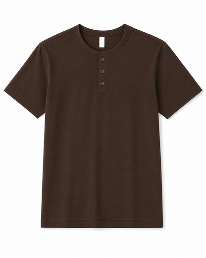 Relaxed Fit Linen Band Collar Shirt