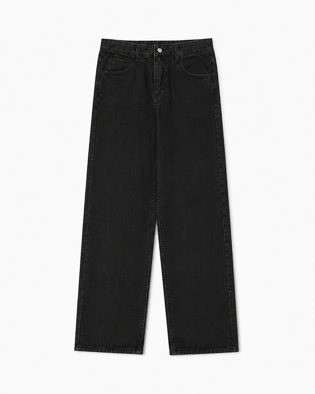 Straight Leg Washed Denim Jeans