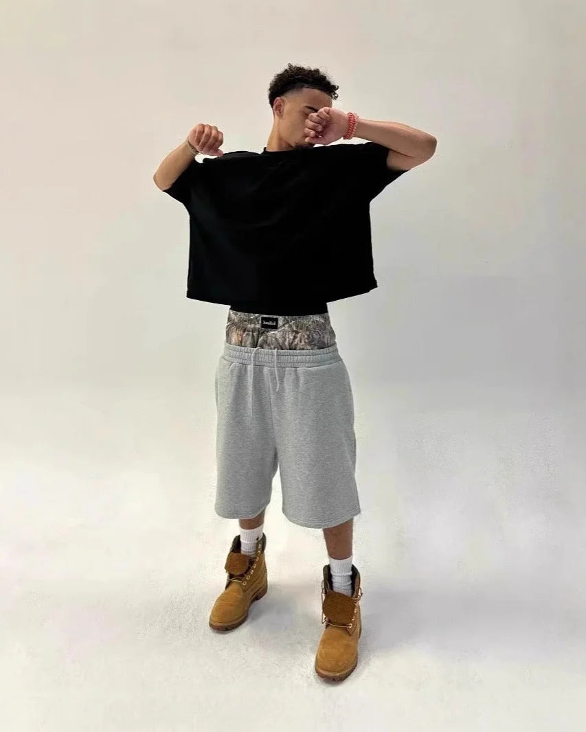 Layered Camo Shorts