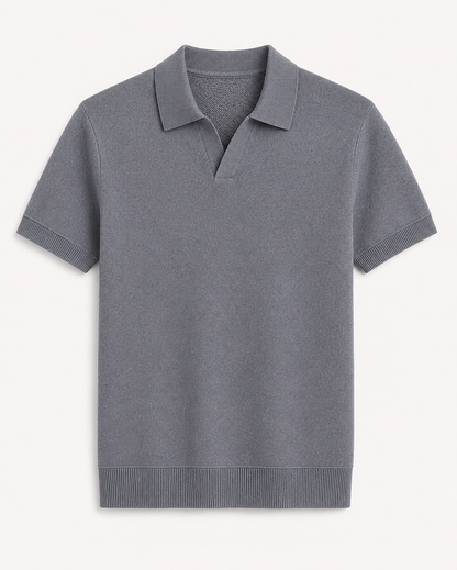 Textured Knit Polo Shirt