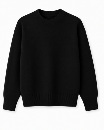 Relaxed Fit Rib Knit Crewneck Sweater