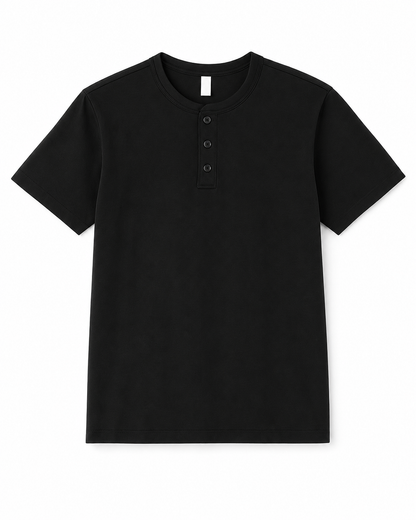 Relaxed Fit Linen Band Collar Shirt