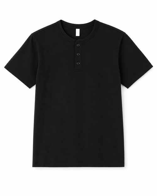 Relaxed Fit Linen Band Collar Shirt