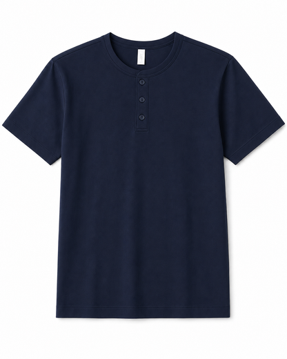 Relaxed Fit Linen Band Collar Shirt
