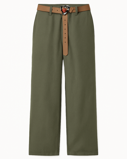 Wide Leg Washed Trousers