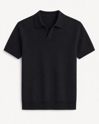 Textured Knit Polo Shirt