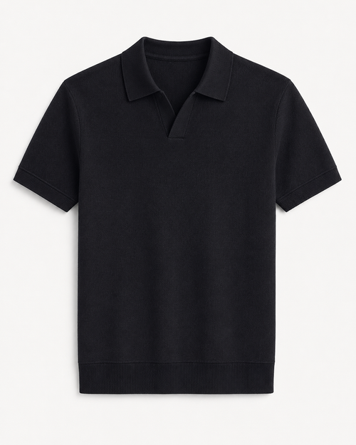 Textured Knit Polo Shirt