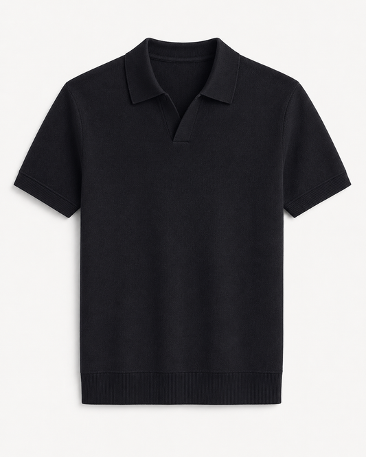 Textured Knit Polo Shirt
