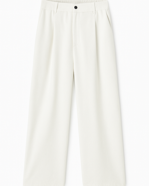 Wide Leg Pleated Trousers