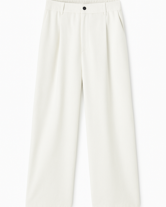 Wide Leg Pleated Trousers