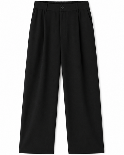 Wide Leg Pleated Trousers