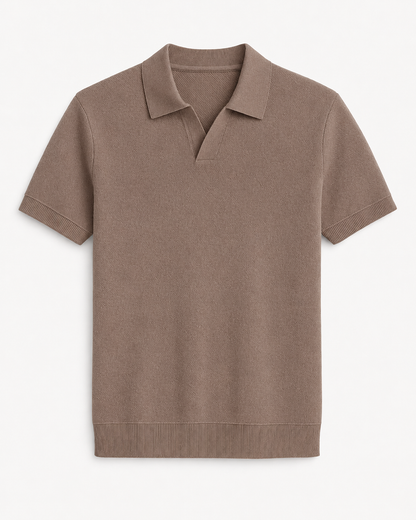 Textured Knit Polo Shirt