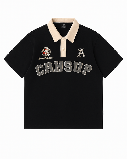 Relaxed Fit Contrast Collar Polo