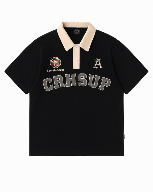 Relaxed Fit Contrast Collar Polo